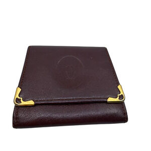 Cartier Must de Cartier Burgundy Leather Coin Case